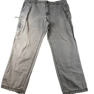 G.H. Bass & Co. 40x32 Gray Canvas Carpenter Pants Workwear Distressed Mens